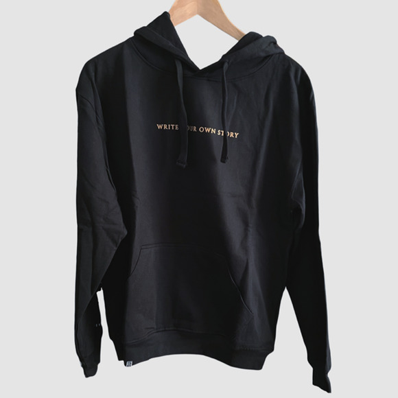 Never Old "Write Your Own Story" Hoodie Sweatshirt Black, NWT-Small - Picture 2 of 7